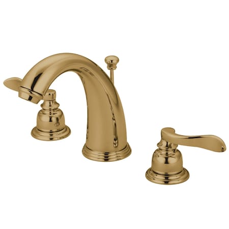 Kingston Brass KB8982NFL 8" Widespread Bathroom Faucet, Polished Brass KB8982NFL